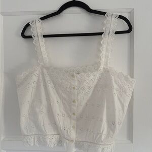 Gap x Doen White Eyelet Lace Blouse